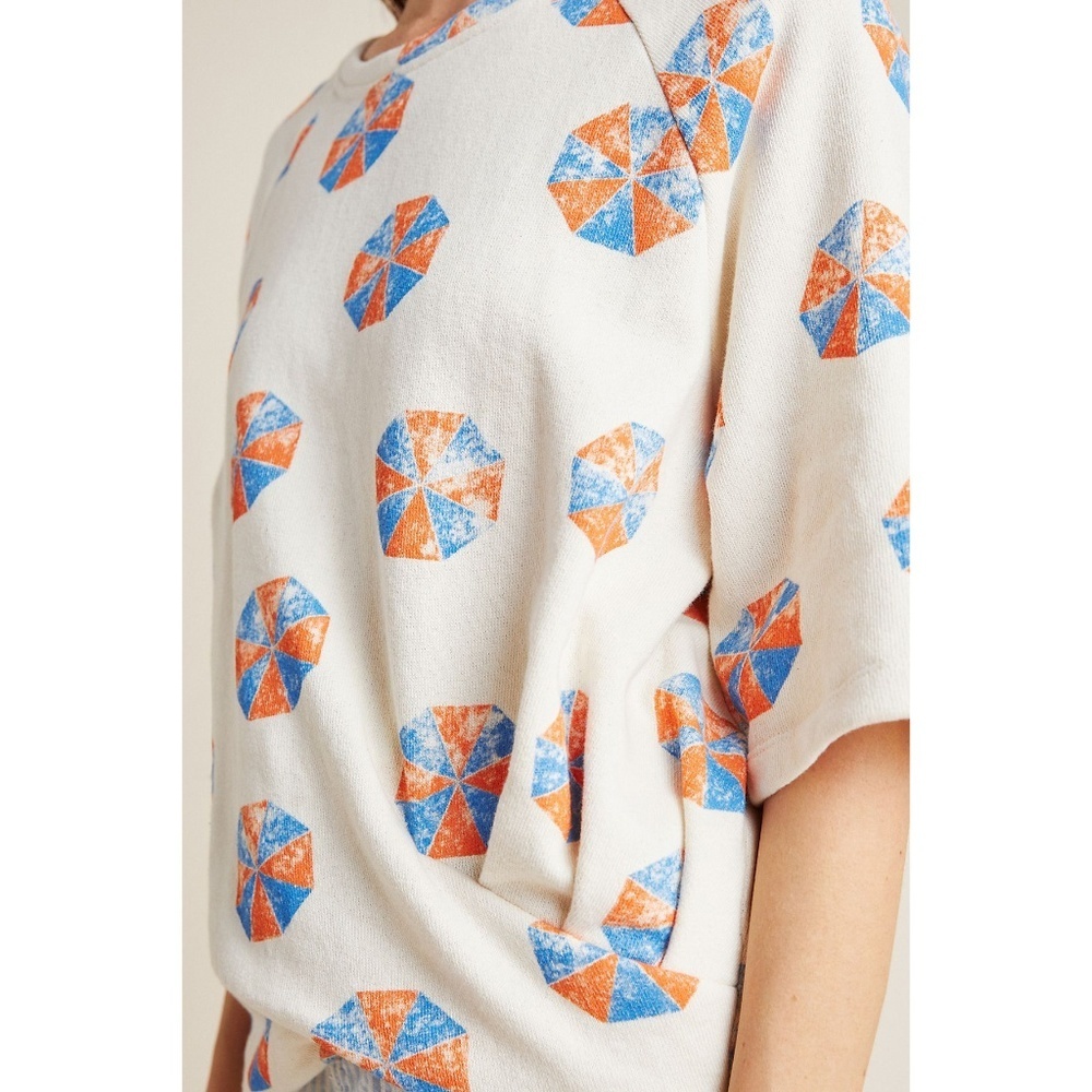Anthropologie Eva Franco Beach Umbrella Cotton Pullover - Ivory - Picture 3 of 4